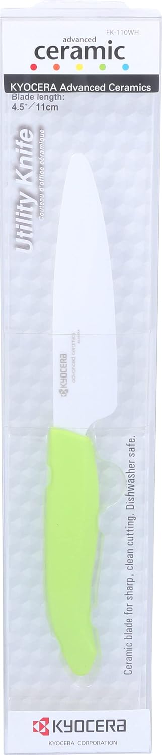 Kyocera Advanced Ceramic Revolution Series 4.5-inch Utility Knife, Red Handle, White Blade