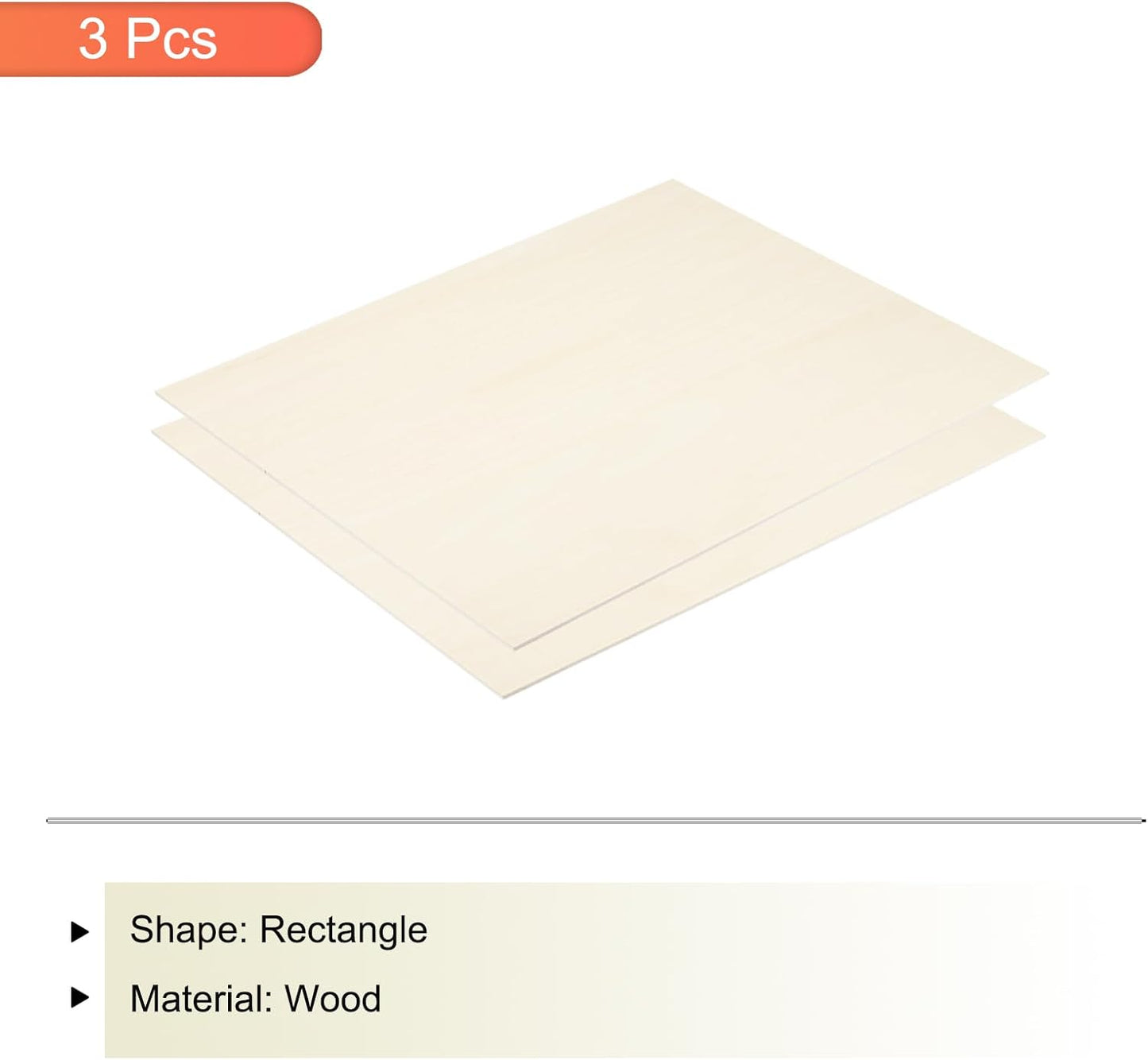 MECCANIXITY 3pcs Basswood Sheets 12 x 8 x 3/8 Inch Unfinished Wood Boards Plywood for DIY Crafts Laser Cutting with Smooth Surfaces