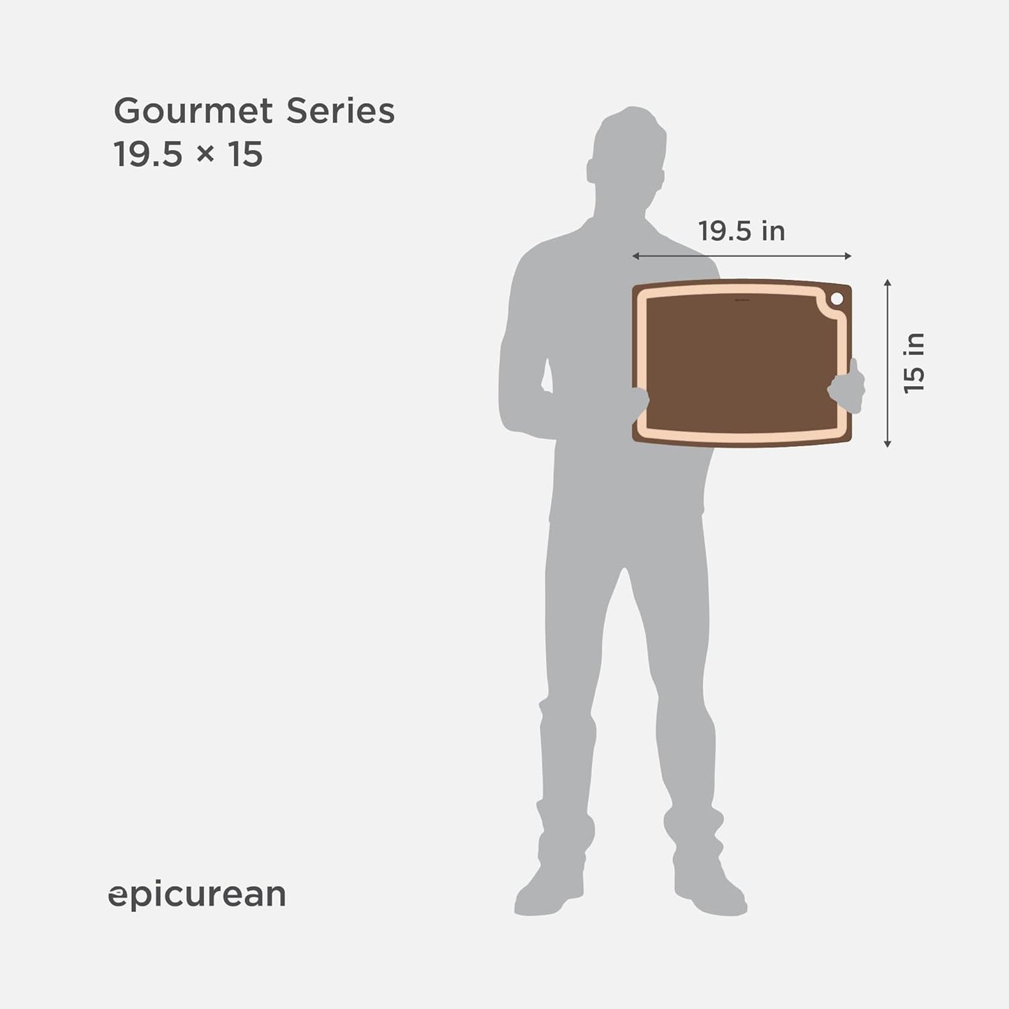 Epicurean Gourmet Series Cutting Board with Juice Groove, 19.5-Inch by 15-Inch, Natural/Slate
