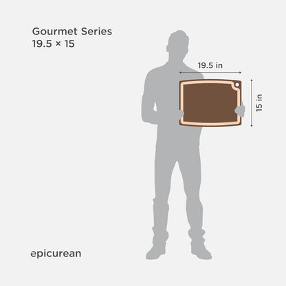 Epicurean Gourmet Series Cutting Board with Juice Groove, 19.5-Inch by 15-Inch, Natural/Slate