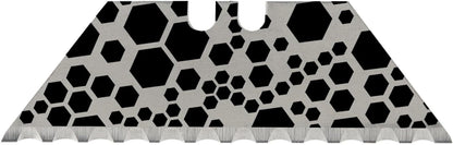 NDZ Performance Serrated Steel Blade Replacement for Utility Knife & Box Cutters, Custom Double Sided Laser Engraved Designs, Silver - Skull - 3 Pack