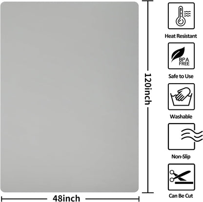 Silicone Mats for Kitchen Counter Thicker Extra Large Heat Resistant Mats Countertop Protector Liners for Bottom of Oven Air Fryer Coffee Maker, 24" x 16" x 2 mm, Translucent