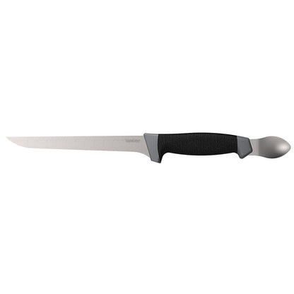 Kershaw 7" Boning Knife with Spoon, Stainless Steel Blade with Protective Sheath, Fishing Fillet Knife, Two-in-One Fishing Tool for Anglers