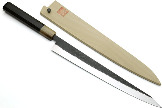 Yoshihiro High Performance SLD Kurouchi Sujihiki Kiritsuke Slicer Knife Ebony Handle (10.5"(270mm) & No Saya)