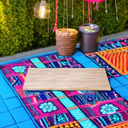 DuraSteel Solid Wood Table Top - 24 x 24 Butcher Block Countertop - Natural Maple Slab Wood Cutting Board for Kitchen Workbench Desk Top, Large Charcuterie Boards Counter Round Chopping Wooden Bamboo