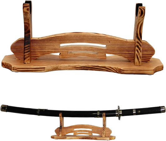BiJun Sword Stand, Sword Holder, Katana Stand, Lightsaber Stand Samurai Sword Stand Rack Display Wall Mounted Hook for Katana Wakizashi Tanto Support All Swords (3 Tiers)