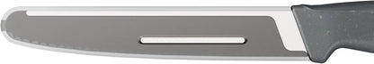 Zyliss Serrated Tomato Knife – Sharp German Stainless Steel Blade with Sustainable Wheat Straw Non-Slip Handle – Safety Cover Included – Dishwasher Safe – 4.3 inches