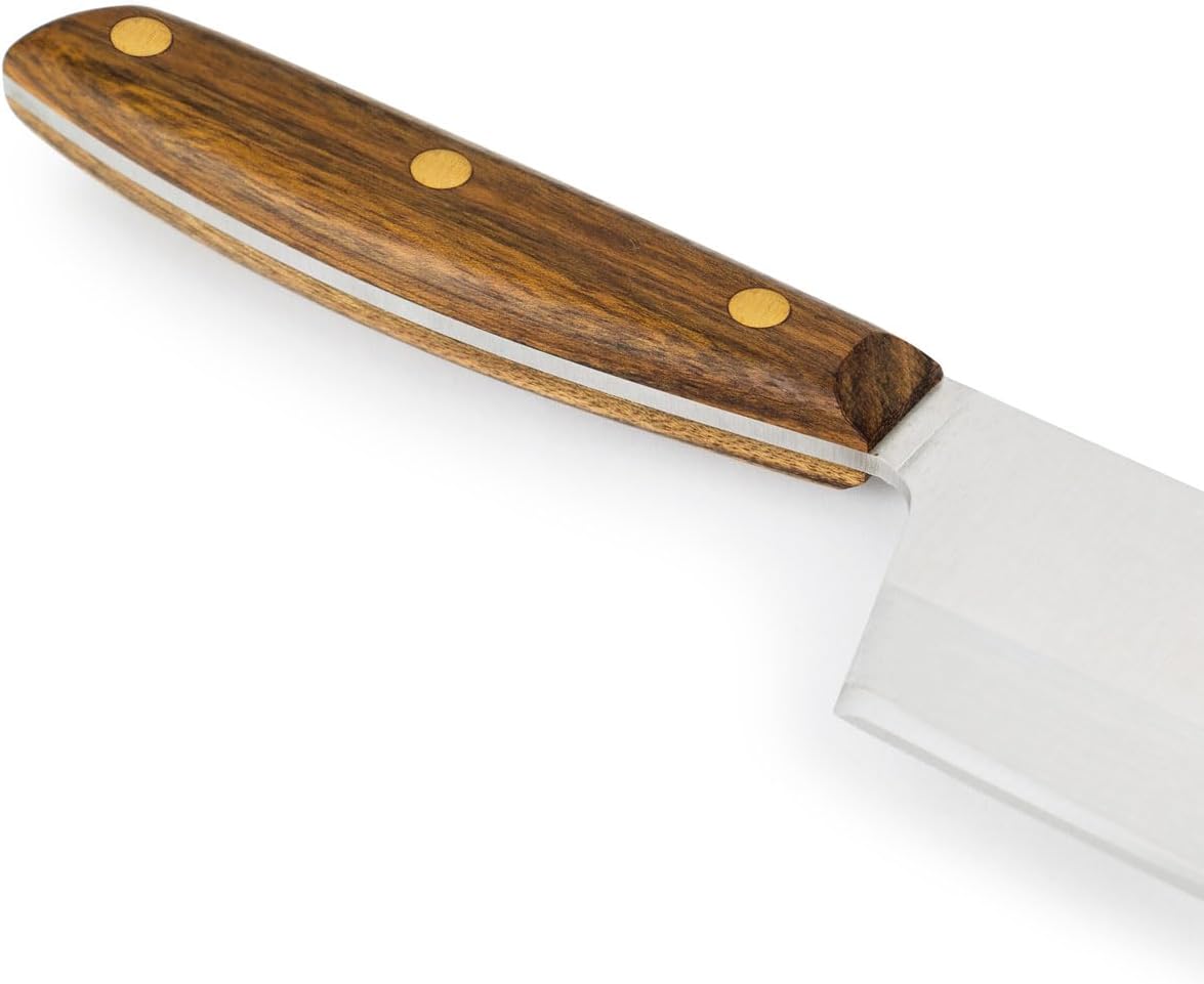 Arcos Deba Knife 7 Inch Stainless Steel. Japanese Kitchen Knife for Fish, Meat and Vegetables. Ovengkol Wood Handle 100% natural FSC and 170mm Blade. Series Nordika. Color Brown.