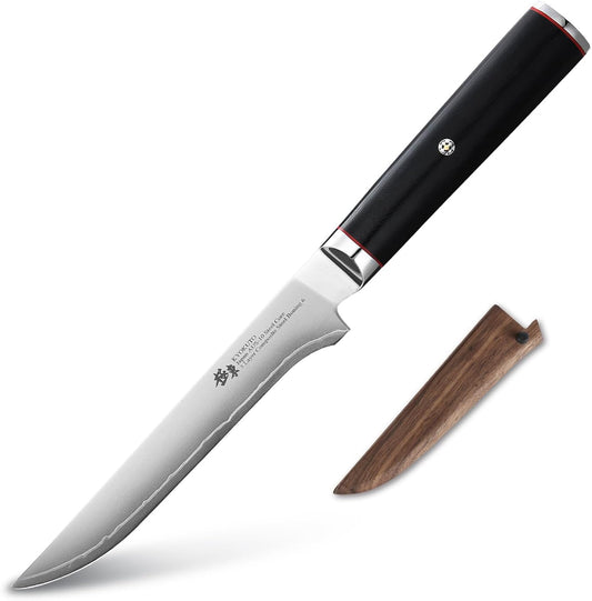 Japan Aichi AUS10 Triple Layer Composite Steel 8-inch Chef's Knife,Gyuto，Meat Cleavers，G10 Handle, Forged Kitchen Knife，Black Walnut Knife Sheath Set