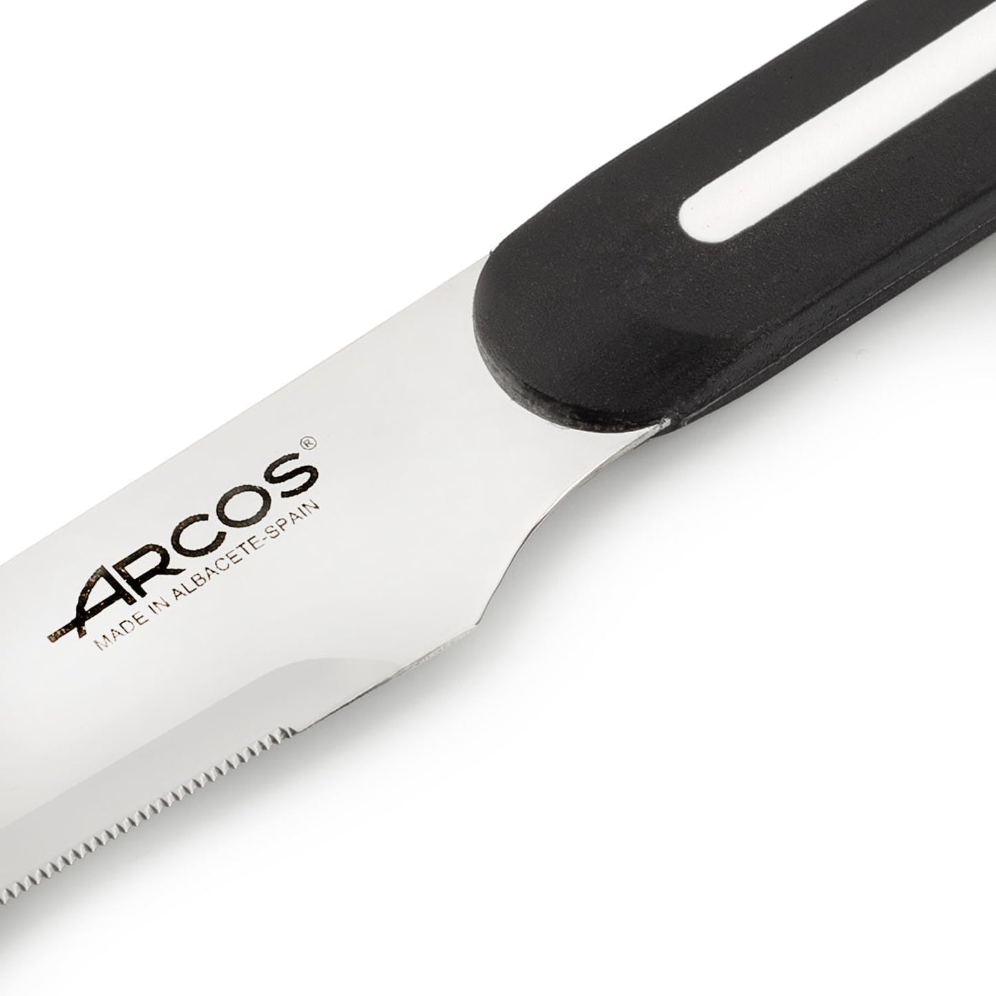 Arcos Paring Knife Set of 3 Pieces 4 Inch Stainless Steel. Colorful Kitchen Knives for Peeling Fruits and Vegetables. Ergonomic Polypropylene Handle. Serie B-Line. Color Orange, Red and Green.