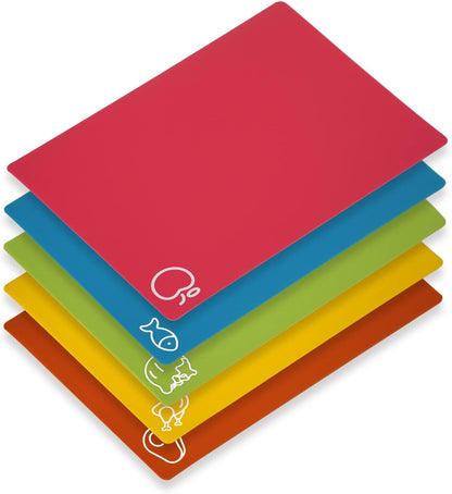 Goodluck 7 Pieces Flexible Cutting Boards, BPA Free Plastic Cutting Boards for Kitchen, Non Slip Cutting Mat for Meat and Vegetables