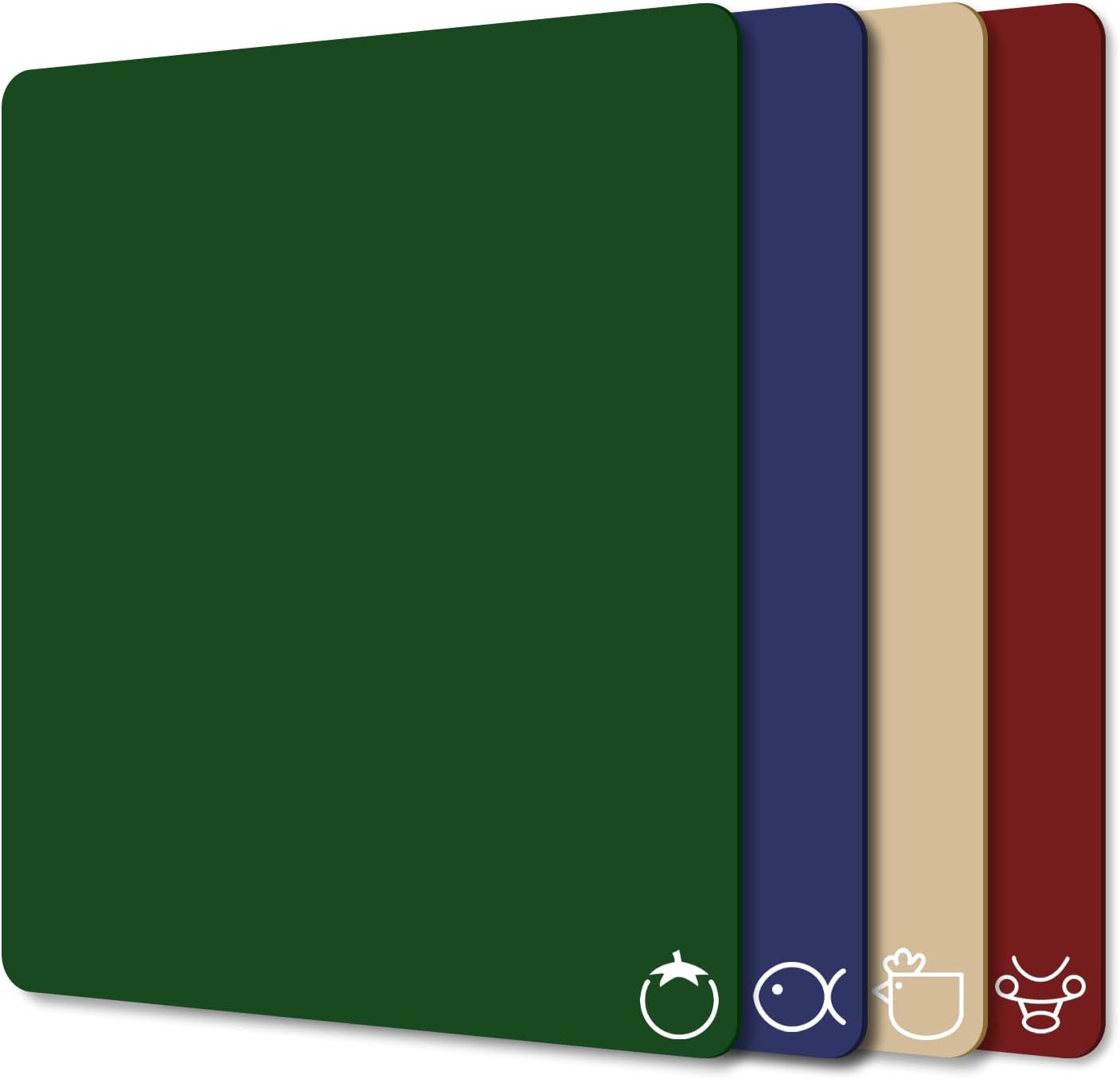 WK Flexible Plastic Cutting Boards Mats for Kitchen, Flexible Non Slip Cutting Mat, Thin Cutting Sheets, BPA Free, Dishwasher Safe, Multi Sizes