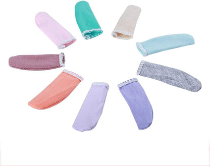 GSHLLO 50 PCS Cotton Finger Cots Gloves Finger Guards Protective Fingertip Cover Sleeves for Men Womens