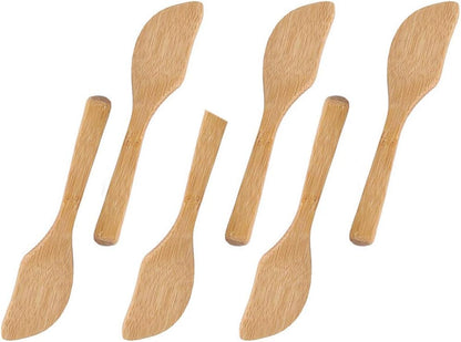 6Pcs Bamboo Butter Knife Spreader Spatula Kitchen Gadgets for Sandwich Cream Cheese Bread Bakery Cake Jam Butter Spreader Dumpling Filling Tool