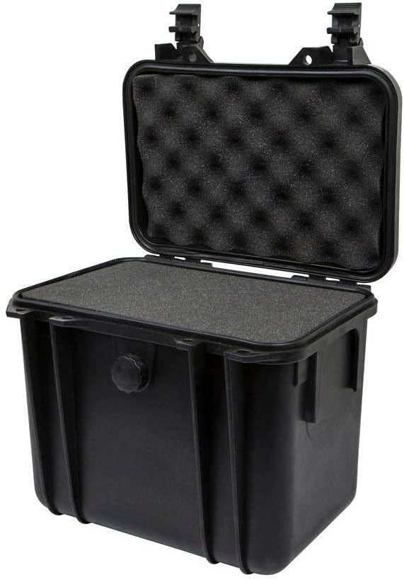 Monoprice Weatherproof/Shockproof Hard Case - Black Ip67 Level Dust and Water Protection Up to 1 Meter Depth with Customizable Foam, 10" x 9" x 7", 6.6 Liter