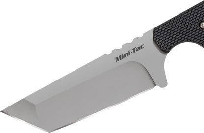 COLD STEEL Mini Tac Tanto 3.75" AUS8A Razor-Sharp Blade 3" Griv-Ex Handle Tactical Fixed Blade Neck Knife w/Secure-Ex Sheath