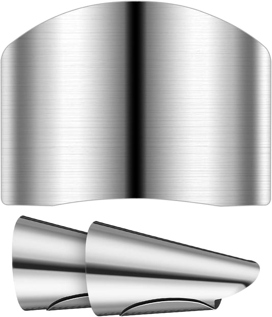 SEWACC 3pcs Finger Guards for Cutting Food Stainless Steel Finger Protectors for Kitchen Cutting Tools Vegetable Cutting