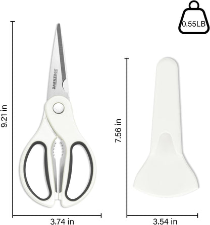 Kitchen Scissors with Magnetic Holder Heavy Duty Magnetic Scissors for Fridge, Kitchen Shears Magnet Sheath Set for Food Meat Pizza Herb Vegetables, Black
