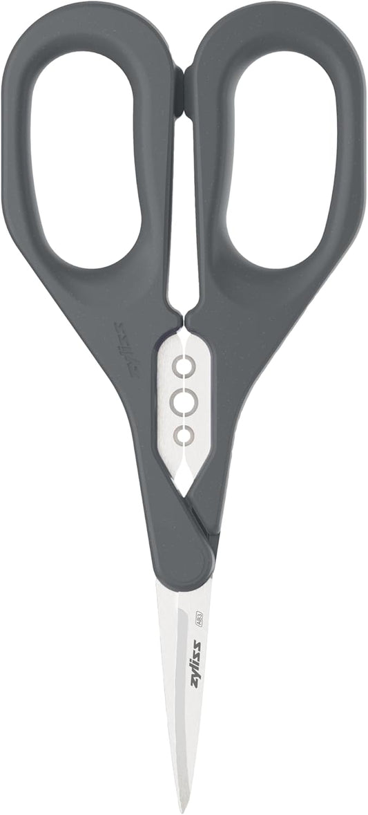 Zyliss Herb Snippers with Integrated Stem Stripper – Precision Blade Kitchen Scissors for Fresh Herbs, Parsley, Cilantro & Chives – Ergonomic Wheat Straw Handle, Left/Right-Handed, Dishwasher Safe