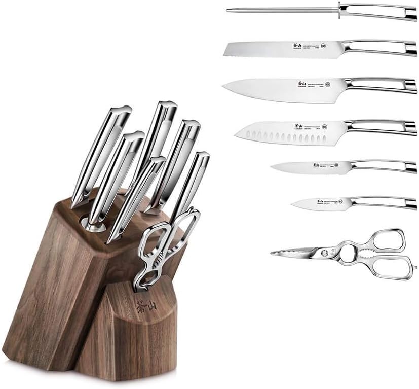 Cangshan N1 Series 6-Piece German Steel Forged Knife Block Set, Walnut Block