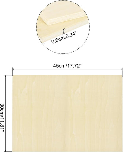 MECCANIXITY 3pcs Basswood Sheets 12 x 8 x 3/8 Inch Unfinished Wood Boards Plywood for DIY Crafts Laser Cutting with Smooth Surfaces