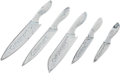 Cuisinart C55-10PCERM Ceramic Coated Knife Set with Blade Guard Sheaths (10- Piece Set) in Dark Pastels