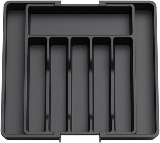 Adjustable Cutlery Tray for Kitchen Drawers-BPA-Free Eco Utensil Organizer whit Expandable Disingn for Forks, Knives &Spoons