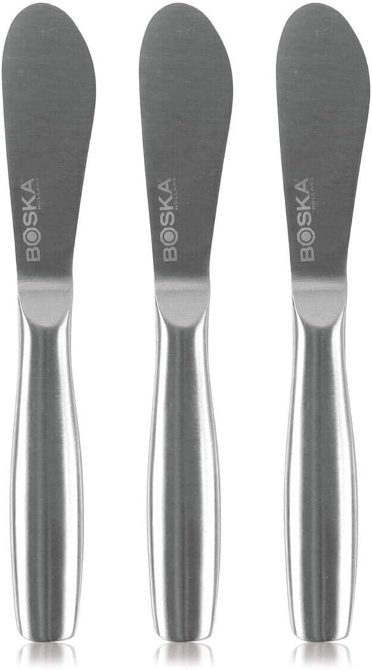 BOSKA Cheese Spreading Knives Mini Copenhagen – 3 Stainless Steel Cheese Spreaders for Butter, Soft Cheese & Appetizers – Elegant Butter Knife Set for Cheese Boards & Entertaining