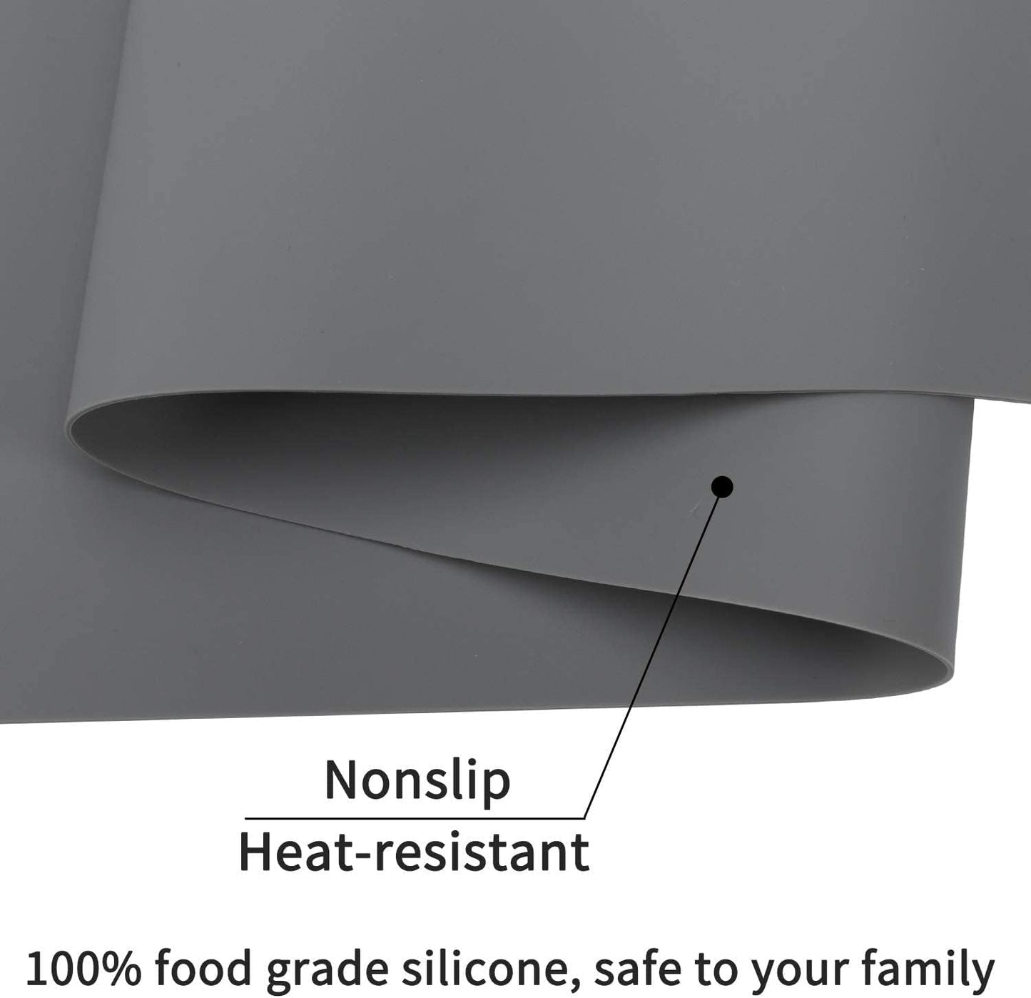 Extra Large Dark Green Countertop Mat - Silicone Table Kitchen Desk Mat - Non-Slip & Heat Resistant - Dinner Placemat Pastry Dough Rolling Mat - Colors B
