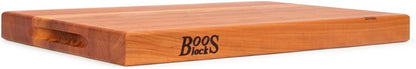 John Boos R-Board Series Rectangular Wooden Maple Cutting Board 20”x15” – 1.5” Thick, 12-lb Reversible Butcher Block with Edge-Grain & Finger Grips – Made in the USA
