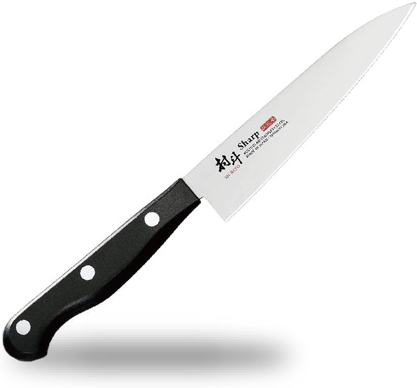 Shimomura Kogyo Murato Sharp AUS-10 Petty Knife, 4.9 inches (125 mm), Three-Layer Steel, Dishwasher Safe, Made in Japan, Tsubamesanjo, Niigata, Black