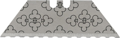 NDZ Performance Serrated Steel Blade Replacement for Utility Knife & Box Cutters, Custom Double Sided Laser Engraved Designs, Silver - Skull - 3 Pack