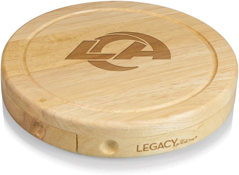 Picnic TIME NFL Brie Cheese Board and Knife Set - Charcuterie Board Set - Wood Cutting Board - Colors A