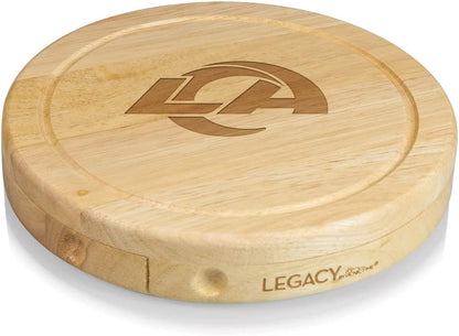 Picnic TIME NFL Brie Cheese Board and Knife Set - Charcuterie Board Set - Wood Cutting Board - Colors A