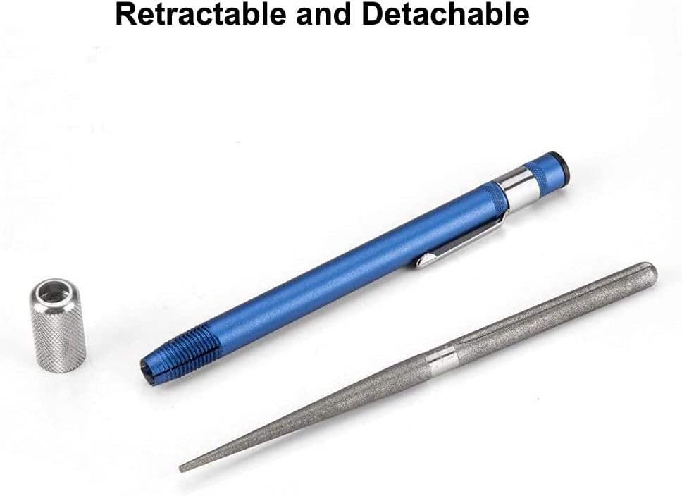 1 PCS Retractable Knife Sharpener, BravOne 3 in 1 Portable Diamond Knife Sharpening Steel Rod Pen Shape Knife Sharpening Stick for Kitchen Knife, Fish Hook, Outdoor Exploration