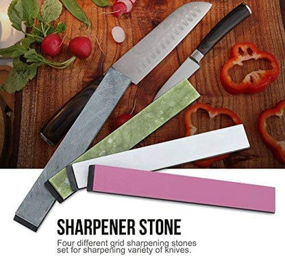 Grindstone with Base Non-slip Colorful for Sharpening Fixed-angle Sharpener Stone Sharpening Tool Kitchen 4pcs/set