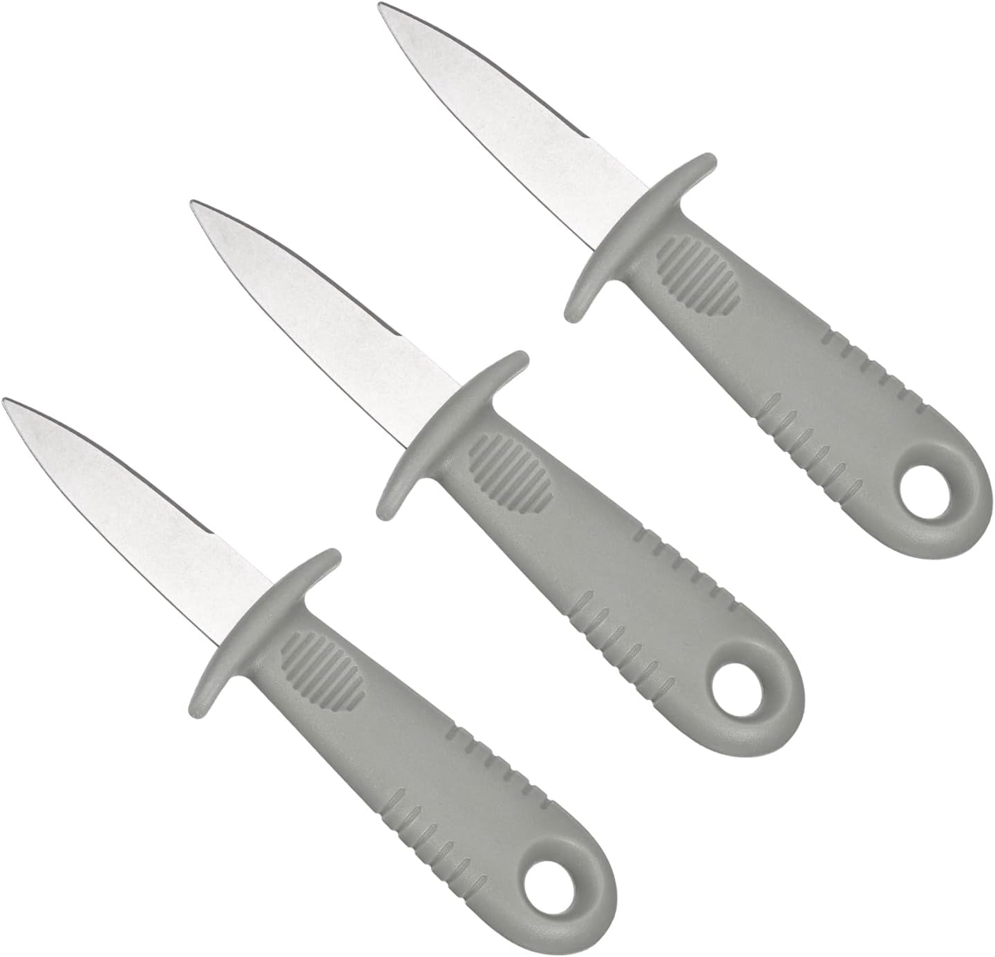 uxcell 3 Pcs Stainless Steel Oyster Shucking Knife, Oyster Shucking Shell Opener Knife Non-Slip for Shellfish Opening Seafood Restaurants Home Use, Red