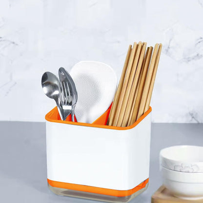 Cutlery Drainer, Utensil Holder Sink Caddy Dish Drying Rack, Kitchen Organizer Accessories for Flatware Silverware Chopsticks Knives Forks Spoons Spatula(Light Green)