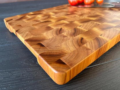Apricot End Grain Cutting Board: Handmade Wooden Butcher Block