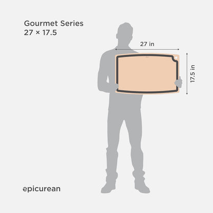 Epicurean Gourmet Series Cutting Board with Juice Groove, 19.5-Inch by 15-Inch, Natural/Slate