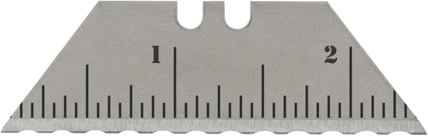 NDZ Performance Serrated Steel Blade Replacement for Utility Knife & Box Cutters, Custom Double Sided Laser Engraved Designs, Silver - Skull - 3 Pack