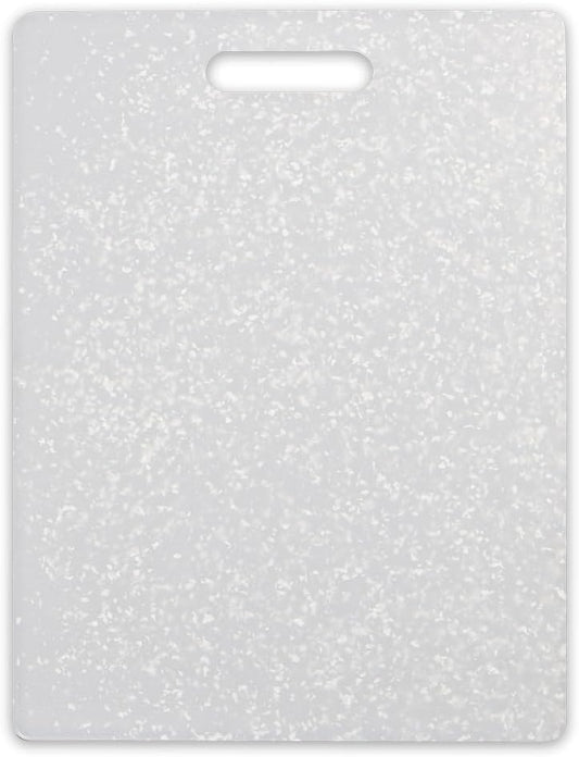 Dexas Classic Jelli Cutting Board with Handle, 9 by 15 inches, White Granite Pattern