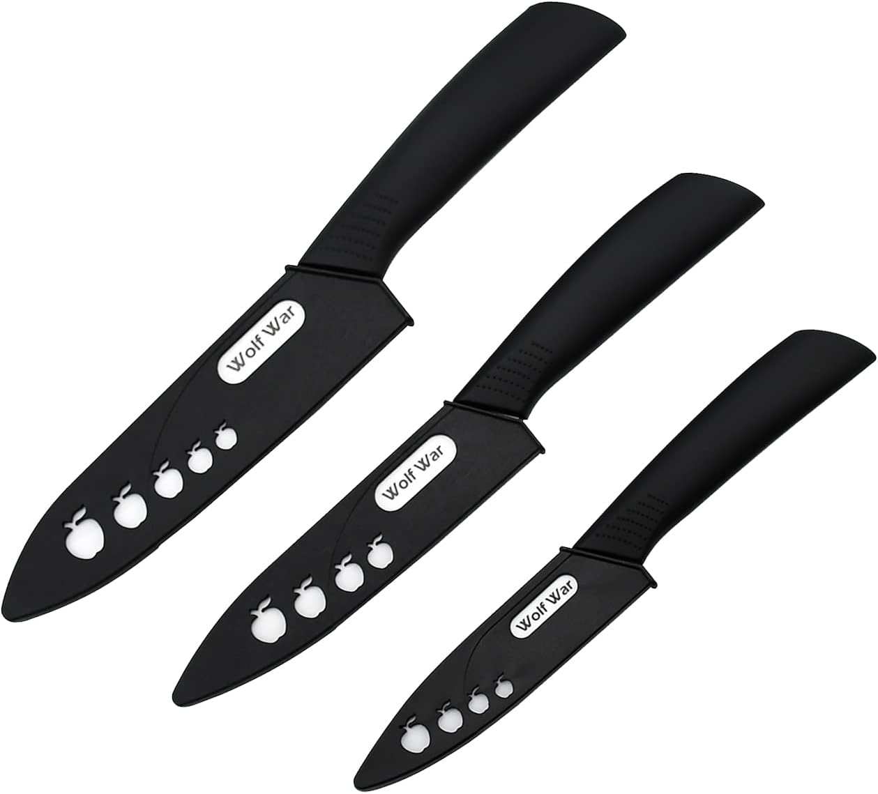 Kitchen Ceramic Knife Set Professional Knife With Sheaths, Super Sharp Rust Proof Stain Resistant (6" Chef Knife, 5" Utility Knife, 4" Fruit Knife)