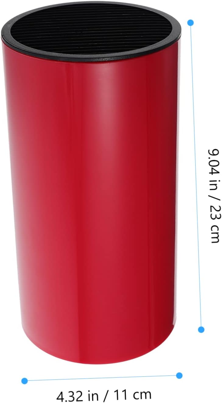 Garneck Universal Knife Block for the Kitchen - Metal Utensil Holder with Space for Kitchen Knives - Scissors and More - Practical Organiser for Drawer and Worktop - Red