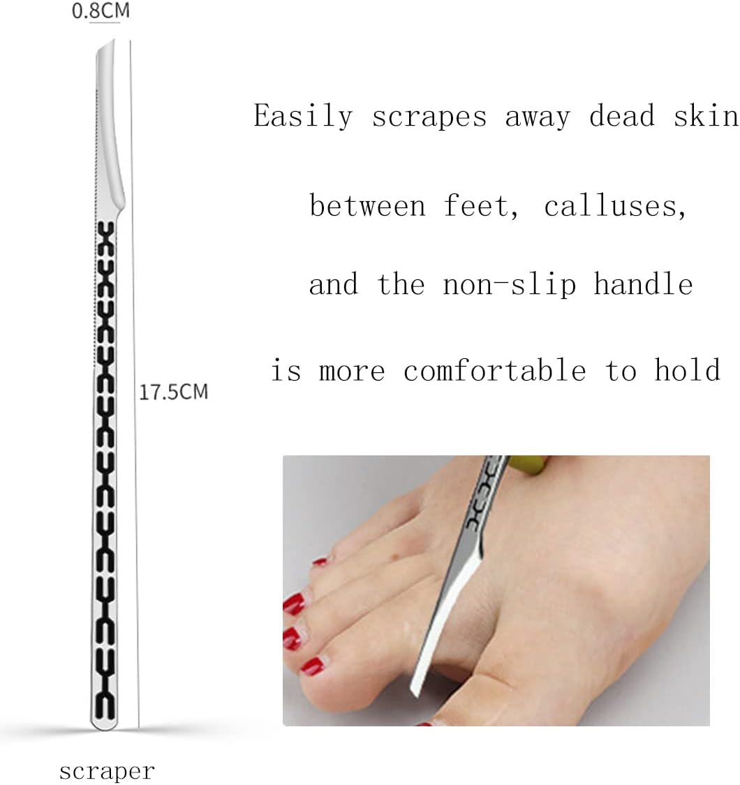 3PCS Stainless Steel Ingrown Toenail Pedicure Knife Set, Professional Pedicure Tool Peeling Knife for Nail Corn Callus(with Whetstone)