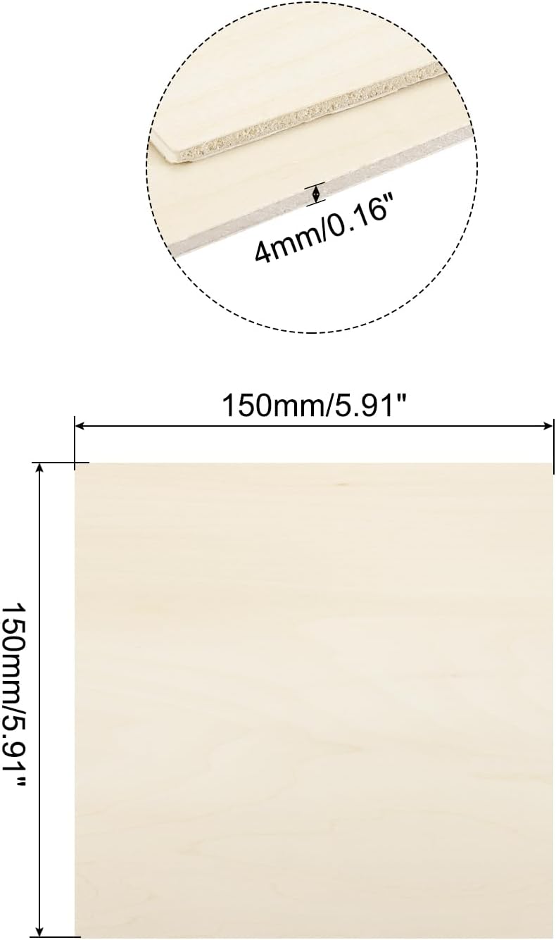 MECCANIXITY 3pcs Basswood Sheets 12 x 8 x 3/8 Inch Unfinished Wood Boards Plywood for DIY Crafts Laser Cutting with Smooth Surfaces