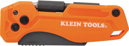 Klein Tools 44306 FLICKBLADE 2-in-1 Folding Utility Knife and Scraper with Built-In Blade Storage, Dual Locking Positions, Includes 3 Triple-Ground Carbon Steel Blades