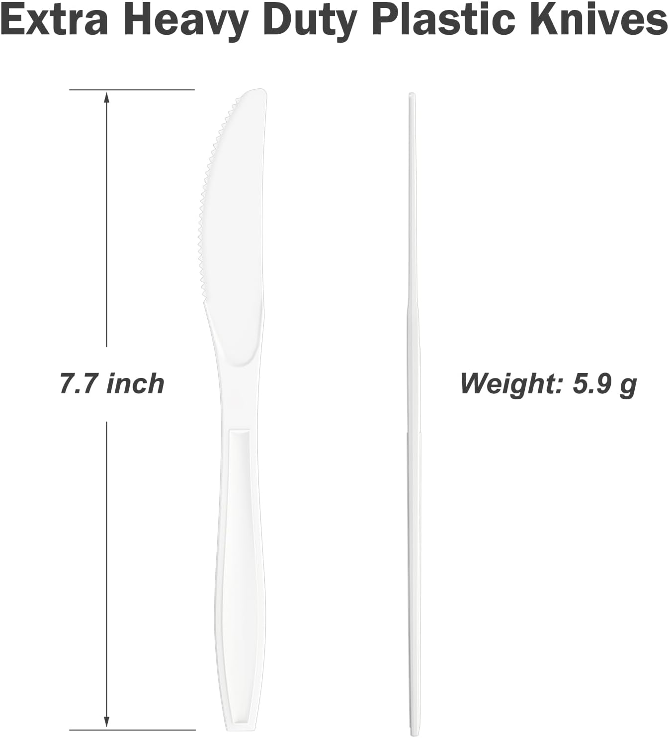 Dealusy 360 Count Extra Heavy Duty Clear Plastic Knives Disposable, BPA-Free, Heat Resistant, Solid and Durable Disposable Knives Bulk, Premium Plastic Knives heavy duty for Party Supply