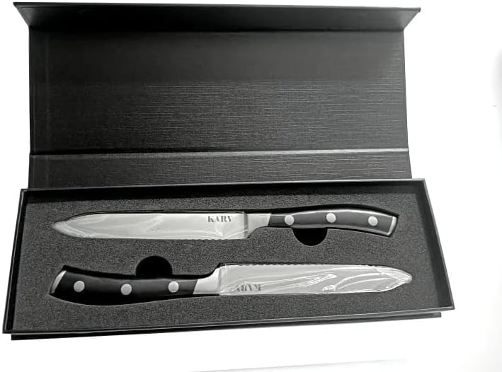 Karv 5 Inch Serrated Kitchen Knife - High Carbon Stainless Steel - Full Tang for Maximum Stability - Fruits, Vegetables, Tomato and Steak Knife