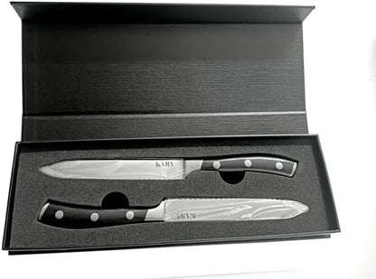 Karv 5 Inch Serrated Kitchen Knife - High Carbon Stainless Steel - Full Tang for Maximum Stability - Fruits, Vegetables, Tomato and Steak Knife